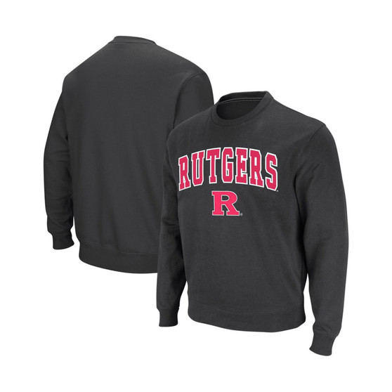 Men's Charcoal Rutgers Scarlet Knights Arch and Logo Crew Neck Sweatshirt