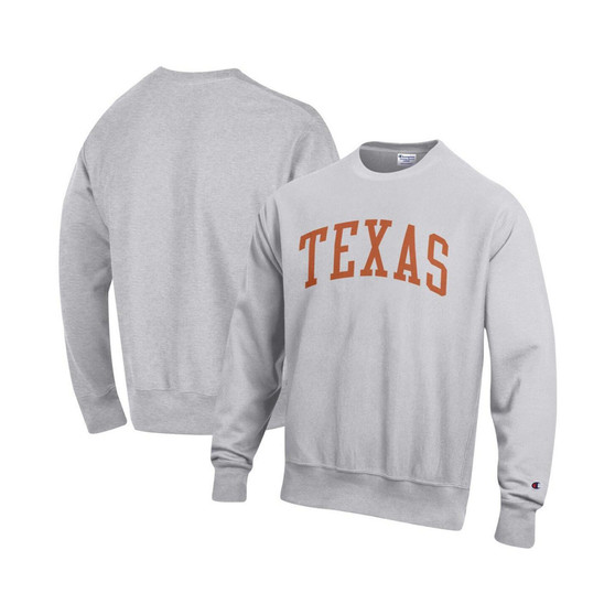 Men's Heathered Gray Texas Longhorns Arch Reverse Weave Pullover Sweatshirt
