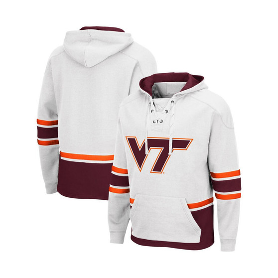 Men's White Virginia Tech Hokies Lace Up 3.0 Pullover Hoodie