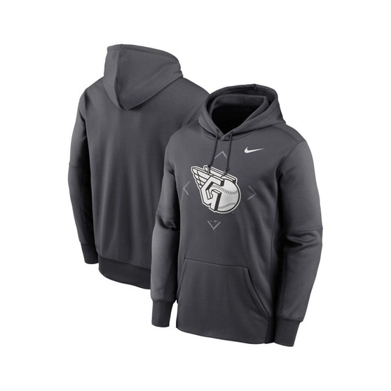 Men's Anthracite Cleveland Guardians Bracket Icon Performance Pullover Hoodie