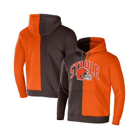 Men's NFL X Staple Brown, Orange Cleveland Browns Split Logo Pullover Hoodie