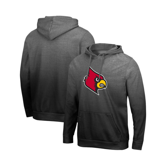 Men's Heathered Gray Louisville Cardinals Gradient Pullover Hoodie