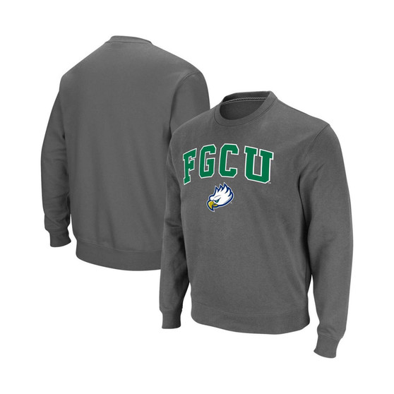 Men's Charcoal Florida Gulf Coast Eagles Arch Over Logo Pullover Sweatshirt