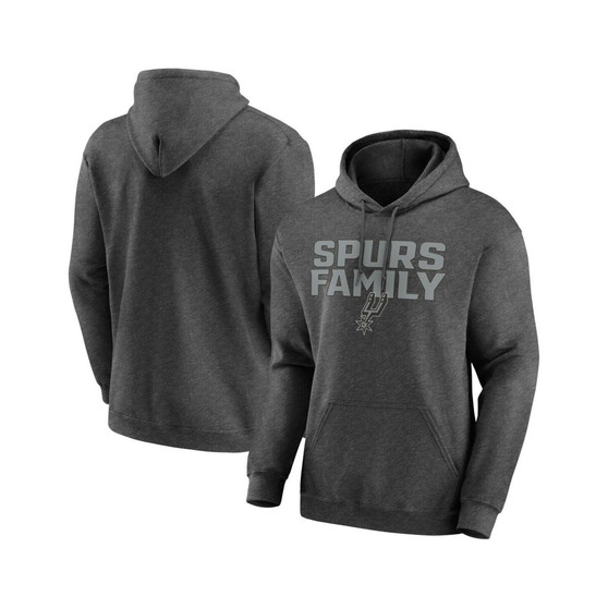 Men's Heathered Charcoal San Antonio Spurs Victory Earned Pullover Hoodie