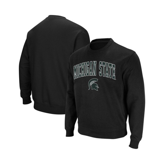 Men's Black Michigan State Spartans Arch Logo Crew Neck Sweatshirt