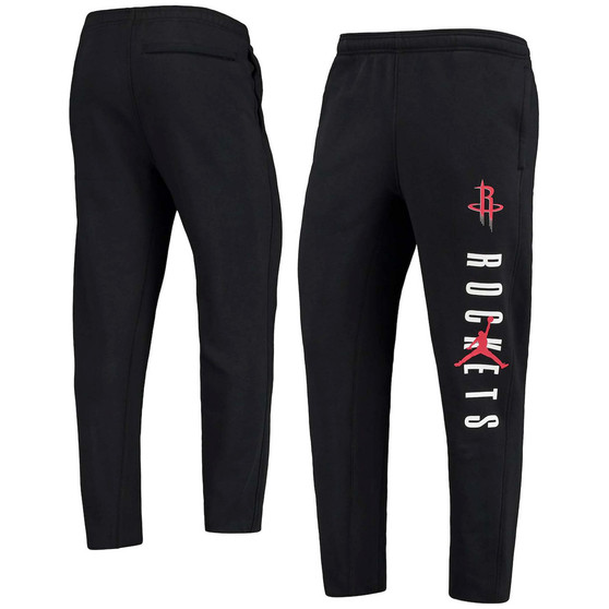 Men's Black Houston Rockets Courtside Statement Edition Fleece Pants