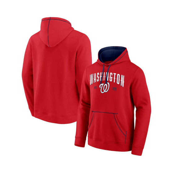 Men's Red, Navy Washington Nationals Ultimate Champion Logo Pullover Hoodie