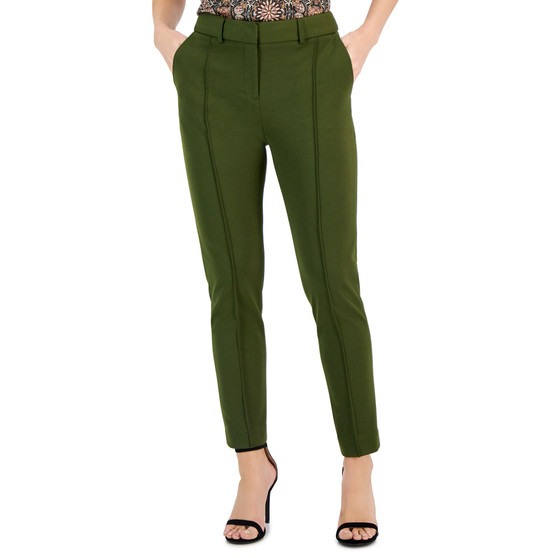 Women's Mid-Rise Front-Seam Ponte Ankle Pants