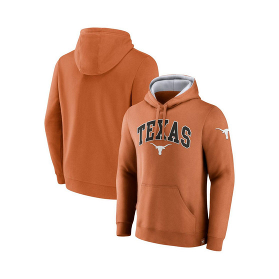 Men's Branded Burnt Orange Texas Longhorns Arch and Logo Tackle Twill Pullover Hoodie