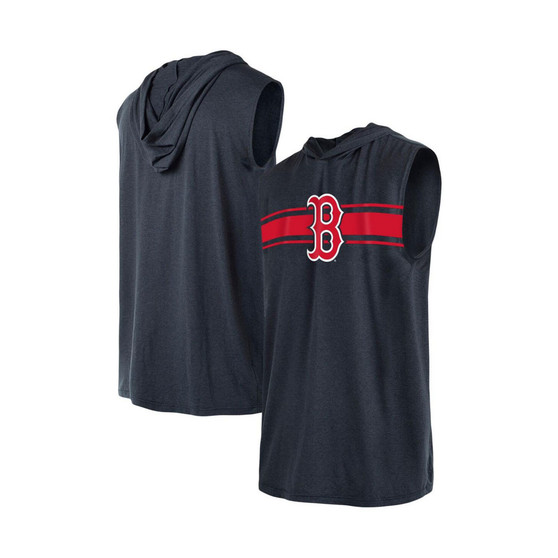 Men's Navy Boston Red Sox Sleeveless Pullover Hoodie