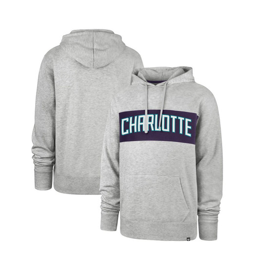 Men's Gray Charlotte Hornets 2021/22 City Edition Wordmark Chest Pass Pullover Hoodie