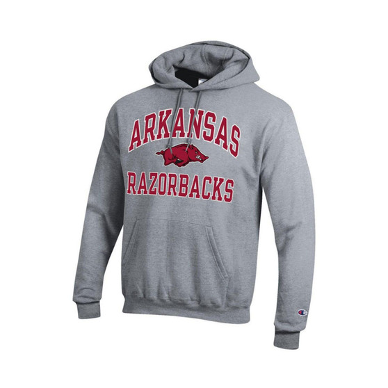 Men's Heather Gray Arkansas Razorbacks High Motor Pullover Hoodie