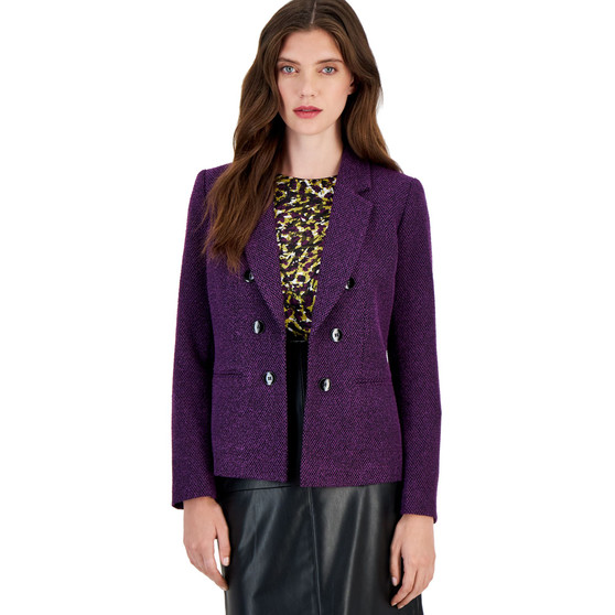 Women's Tweed Faux-Double-Breasted Jacket, Created for Macy's