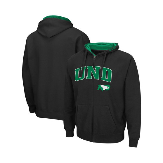 Men's Black North Dakota Arch & Logo 3.0 Full-Zip Hoodie