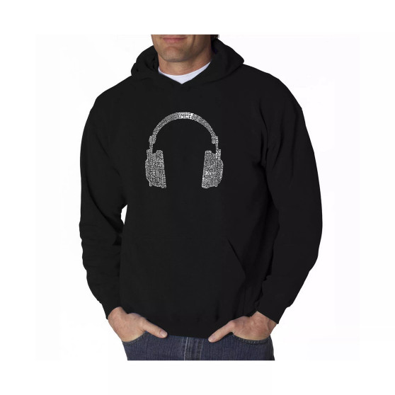 Men's Word Art Hoodie - Headphones - 63 Genres of Music