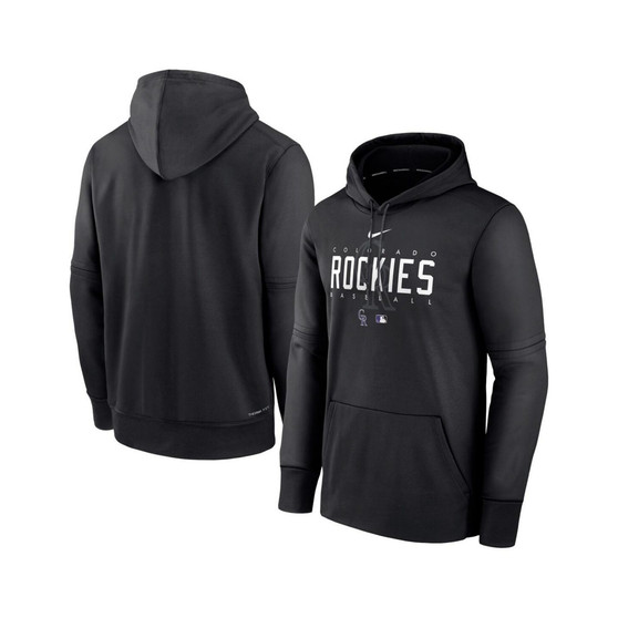 Men's Black Colorado Rockies Authentic Collection Pregame Performance Pullover Hoodie
