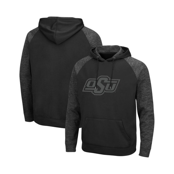 Men's Black Oklahoma State Cowboys Blackout 3.0 Tonal Raglan Pullover Hoodie