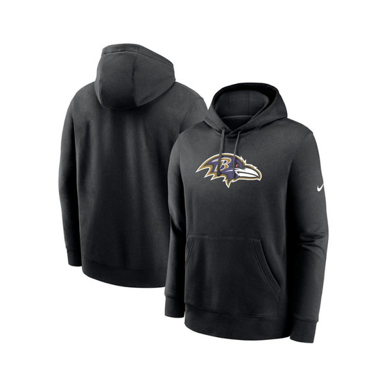 Men's Black Baltimore Ravens Rewind Club Pullover Hoodie