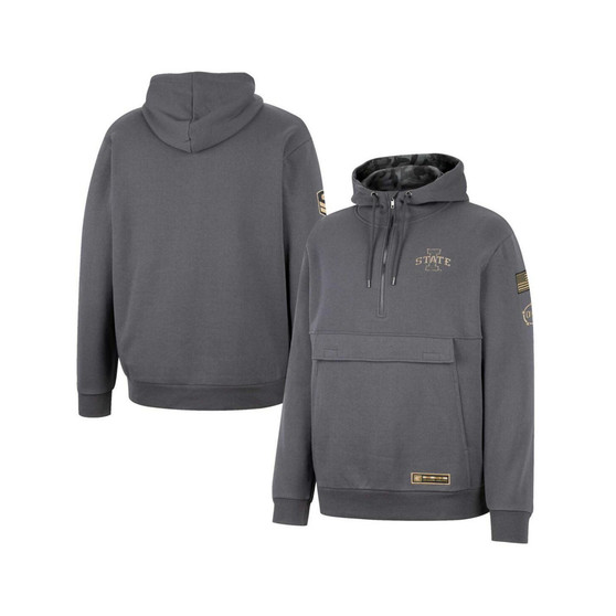 Men's Charcoal Iowa State Cyclones OHT Military-Inspired Appreciation Quarter-Zip Hoodie