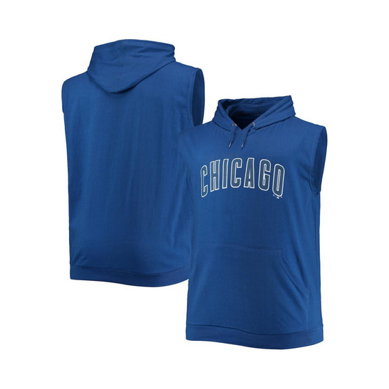 Men's Royal Chicago Cubs Jersey Muscle Sleeveless Pullover Hoodie