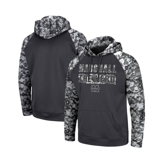 Men's Charcoal Marshall Thundering Herd OHT Military-Inspired Appreciation Digital Camo Pullover Hoodie