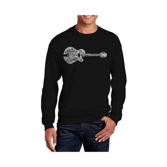 Men's Word Art Country Guitar Crewneck Sweatshirt