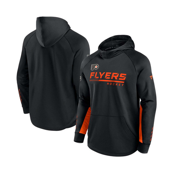 Branded Men's Black Philadelphia Flyers Authentic Pro Locker Room Raglan Pullover Hoodie