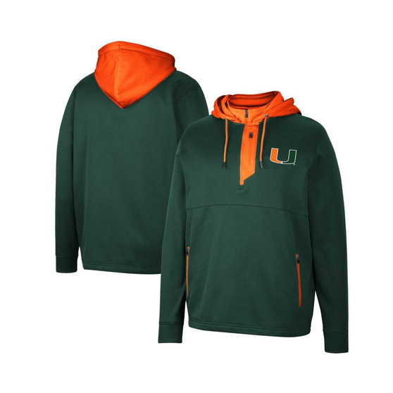 Men's Green Miami Hurricanes Luge 3.0 Quarter-Zip Hoodie