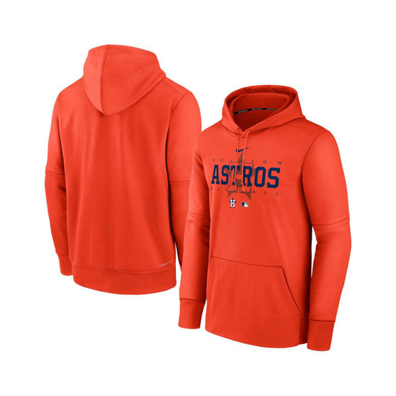 Men's Orange Houston Astros Authentic Collection Pregame Performance Pullover Hoodie