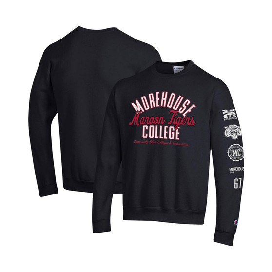 Men's Black Morehouse Maroon Tigers 2-Hit Powerblend Pullover Sweatshirt