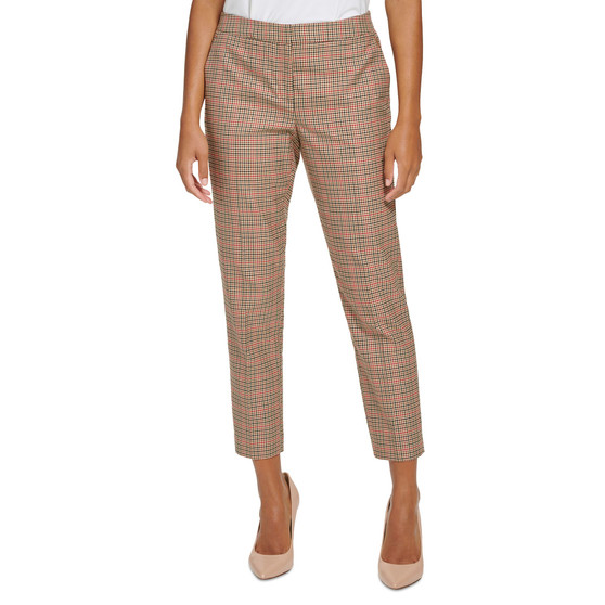 Women's Plaid Mid-Rise Ankle Pants