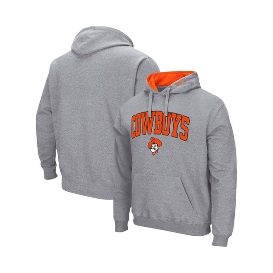 Men's Heathered Gray Oklahoma State Cowboys Arch Logo 3.0 Pullover Hoodie