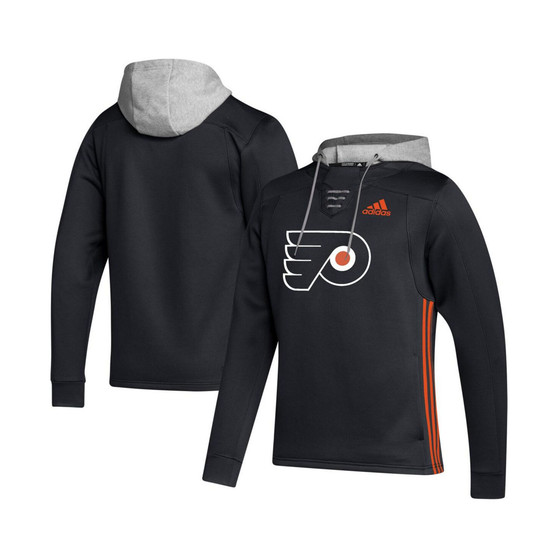 Men's Black Philadelphia Flyers Skate Lace Primeblue Team Pullover Hoodie