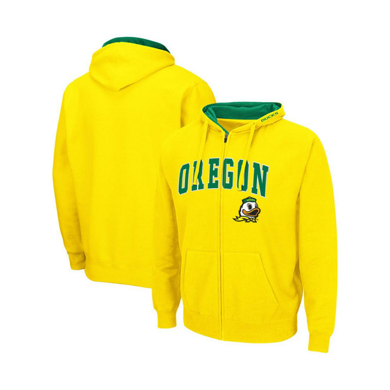 Men's Yellow Oregon Ducks Arch & Logo 3.0 Full-Zip Hoodie