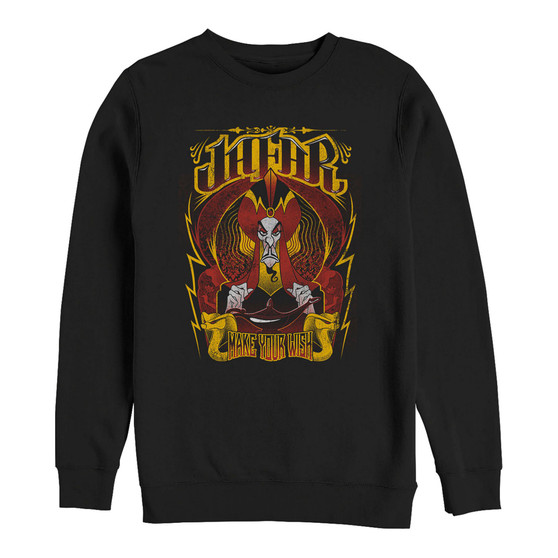 Disney Men's Aladdin Jafar Make Your Wish, Crewneck Fleece