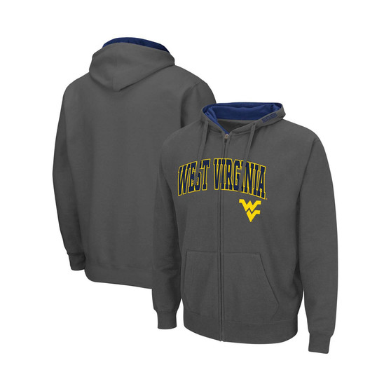 Men's Charcoal West Virginia Mountaineers Arch Logo 3.0 Full-Zip Hoodie