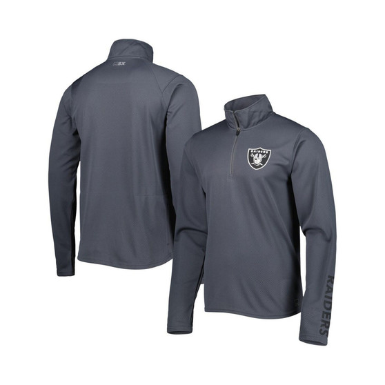 Men's Charcoal Las Vegas Raiders Half-Zip Hoodie