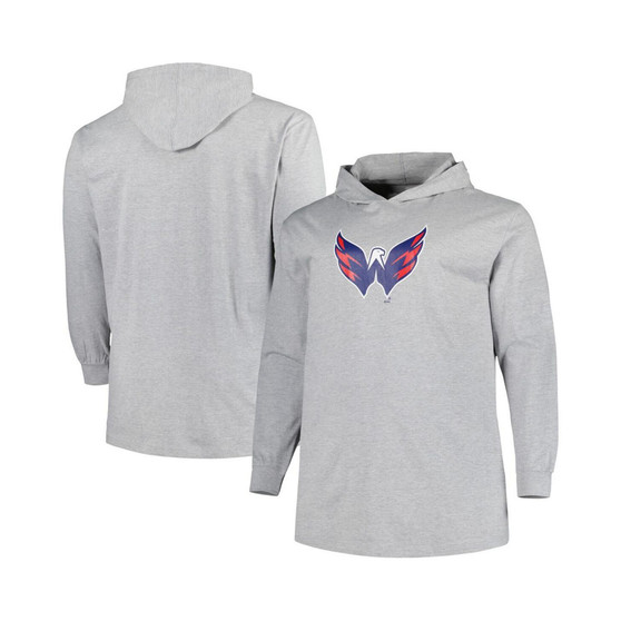 Men's Heather Gray Washington Capitals Big and Tall Pullover Hoodie