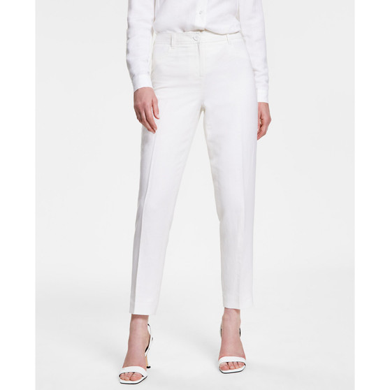 Women's Linen-Blend Slim-Leg Pants