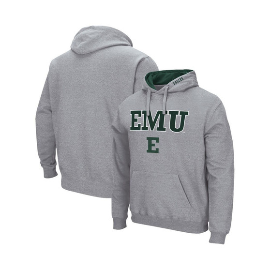 Men's Heathered Gray Eastern Michigan Eagles Arch Logo 3.0 Pullover Hoodie