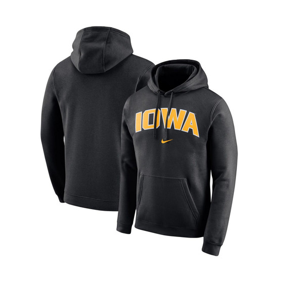 Men's Black Iowa Hawkeyes Arch Club Fleece Pullover Hoodie