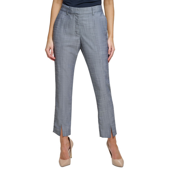 Women's Front-Vent Mid-Rise Straight-Leg Pants