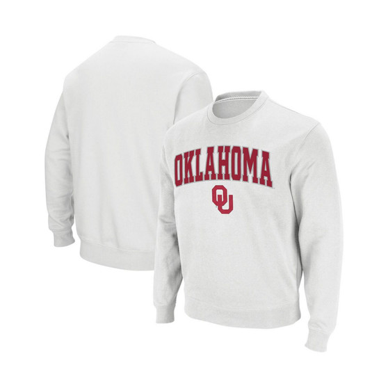 Men's White Oklahoma Sooners Arch & Logo Crew Neck Sweatshirt