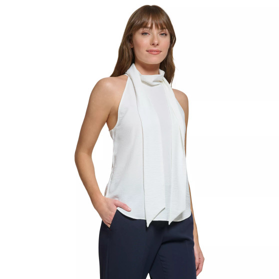 Women's Sleeveless Mock-Neck Scarf Top