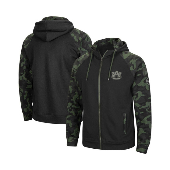 Men's Black Auburn Tigers OHT Military-Inspired Appreciation Camo Raglan Full-Zip Hoodie