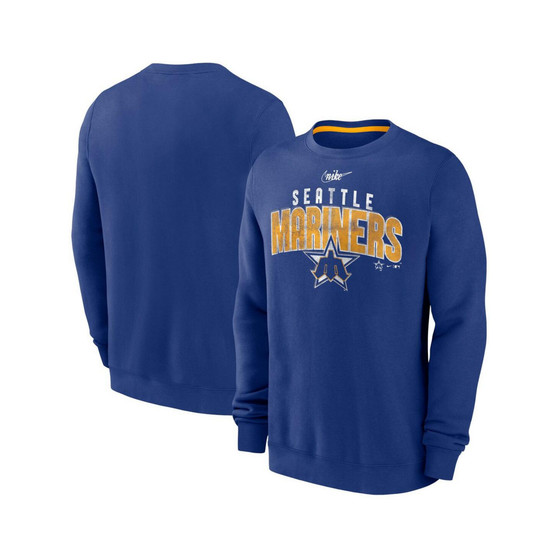 Men's Royal Seattle Mariners Cooperstown Collection Team Shout Out Pullover Sweatshirt