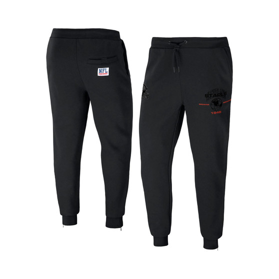 Men's NFL X Staple Black Cleveland Browns Embroidered Fundementals Globe Fleece Pant