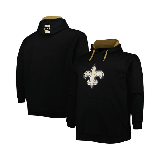 Men's Black New Orleans Saints Big and Tall Logo Pullover Hoodie
