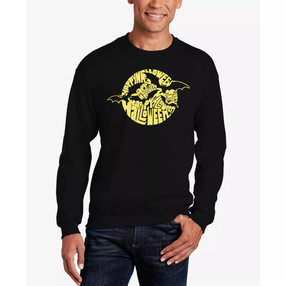 Men's Halloween Bats Word Art Crewneck Sweatshirt