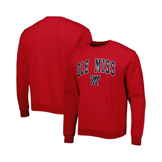 Men's Red Ole Miss Rebels Arch & Logo Pullover Sweatshirt